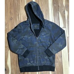 2015 Oakley Agent Hoodie/Full Zip/Camo Logo, Men’s Large, Color: Blue GUC